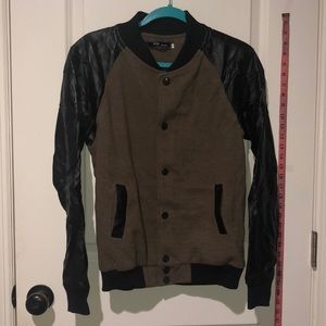 Hybrid Faux leather Bomber